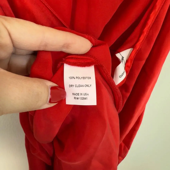 Amanda Uprichard Marla Red Halter Slip Dress Size L Cocktail Maxi Revolve - Picture 8 of 10